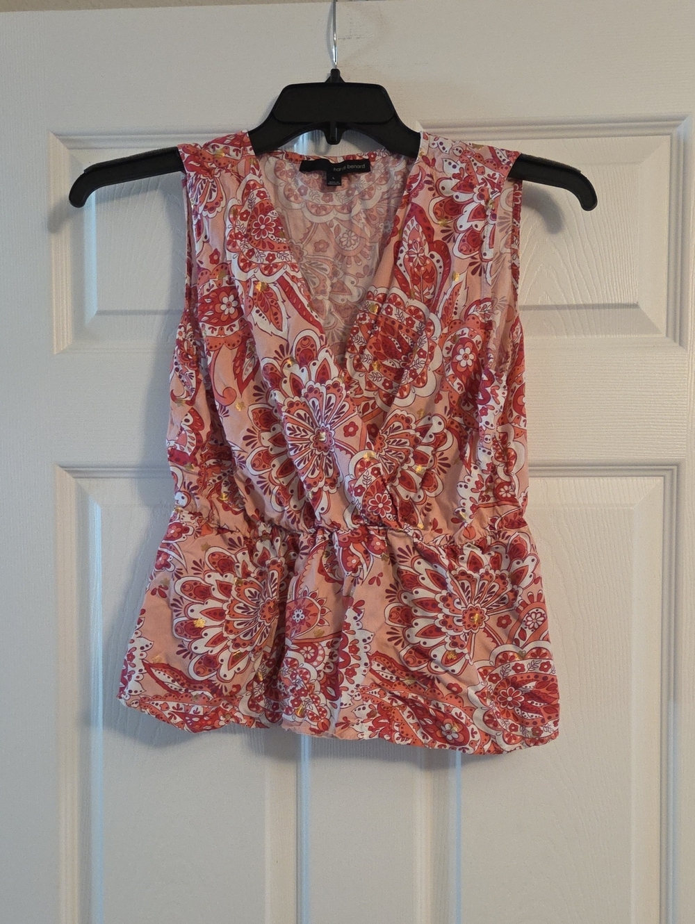 Harve Benard Pink Paisley Surplice Camisole
